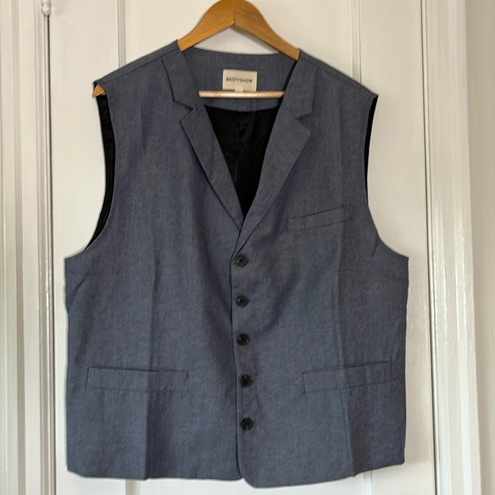 BEOTYSHOW Chambray Denim Vest Size XL EUC!